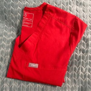 Awesome Red Catarina FIGS Scrub Top